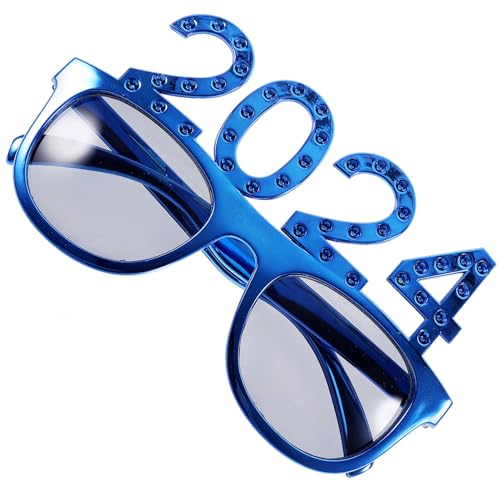 Luxshiny 2024-Brillen 2024-Glitzer-Zahlenbrillen 2024-Neujahrspartyzubehör Neujahrs-Sonnenbrillen Neuartige Foto-Requisite für Abschlussfeier Neujahrszubehör von Luxshiny