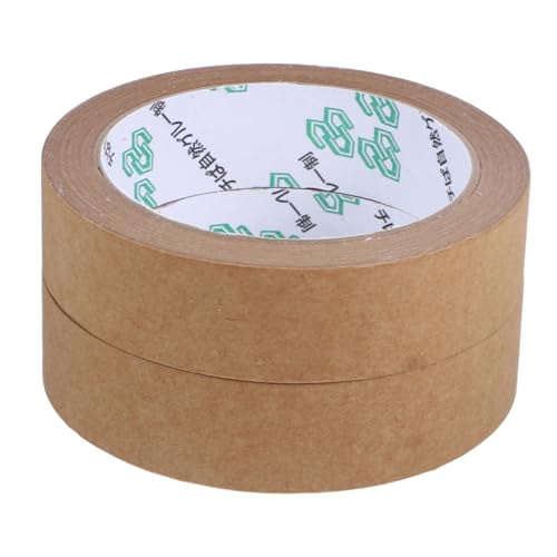Luxshiny 2Rollen Kraftpapier Klebeband Beschreibbar Selbstklebend Langlebig für Verpackung Versiegelung und Büroanwendungen von Luxshiny