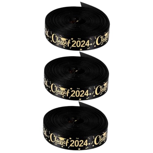 Luxshiny 3 Rollen Geschenkband für Graduationsfeiern Diy Dekoband für Geschenkverpackung Bastelprojekte und Partydesigns Langlebig Verblassend von Luxshiny