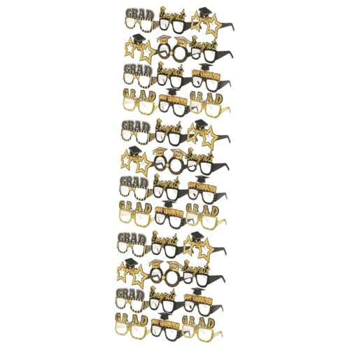 Luxshiny 3 Sätze Teiliges Graduierungsbrillen Lustige Foto Requisiten Für Abschlussfeiern Stilvolles Partyzubehör Für Farbenfrohem Design Und Leichtem Tragekomfort 12 Stück * 3 von Luxshiny
