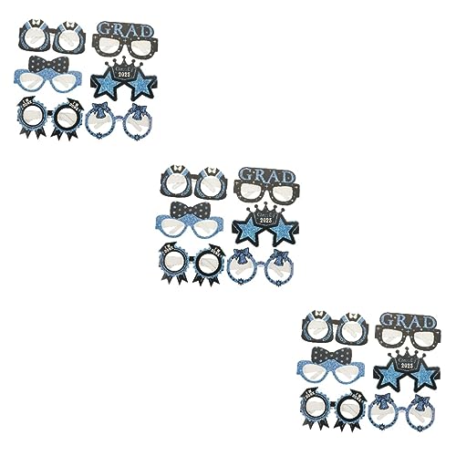 Luxshiny 3 Sätze Teiliges Papierbrillen Für Abschlussfeiern Lustige Foto Requisiten Für Graduation Party Dekorationen Für Familienfeiern Und Freundestreffen Kreative 12 Stück * 3 von Luxshiny