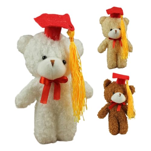 Luxshiny 3 Stück Bären Party Rucksack Für Die Abschlusssaison Plüsch Doktorandenbär Schlüsselanhänger Kleine Puppen Schlüsselanhänger Stofftier Schlüsselanhänger Bär von Luxshiny