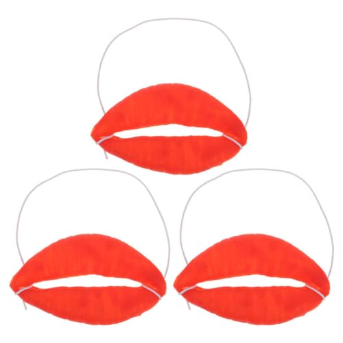 Luxshiny 3 Stück Wurst-Mund-Dekor Gesichtsbehandlung Lustige Rote Lippen Aprilscherz-Witze Requisiten Für Halloween Knifflige Spielzeuge Maskerade Cosplay Partyzubehör von Luxshiny