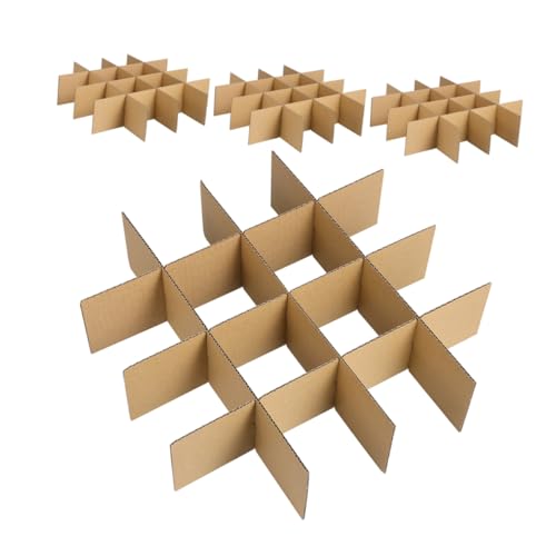 Luxshiny 4 Sätze Karton Trennwände für Umzugskartons Verstärkter Wellpappe Geschirrverpackungs Trennwände für Sicheren Versand von Glaswaren Tellern und Weingläsern von Luxshiny