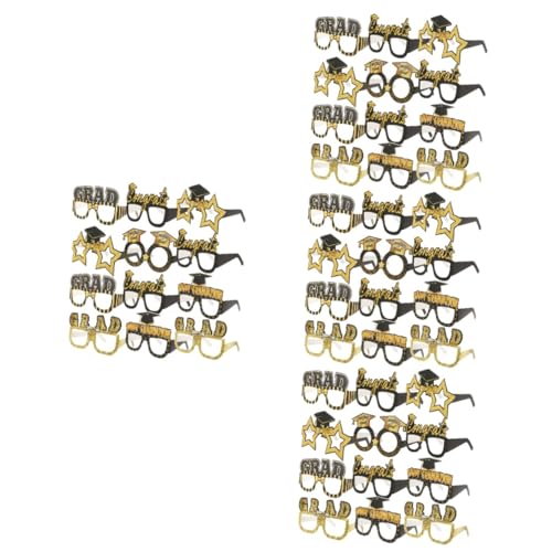 Luxshiny 4 Sätze Papierbrillen Für Abschlussfeiern Lustige Foto Requisiten Zur Party Dekoration Leicht Und Tragbar Für Unvergessliche Erinnerungen Abschlussfeier 12 Stück * 4 von Luxshiny