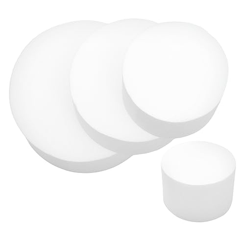 Luxshiny 4 Stück Rundes Schaumstoff Tortenmodell für Dekoration Fotorequisiten und Backübungen Wiederverwendbar Leicht und für Hochzeiten und Diy Projekte von Luxshiny