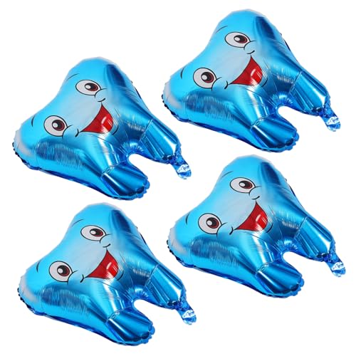 Luxshiny 4 Stück Teiliges Shower Zahnballon Aufblasbare Folienballons für Geburtstagsfeiern und Kinderfeste Niedliche Dekoration für Partys und Feiern von Luxshiny