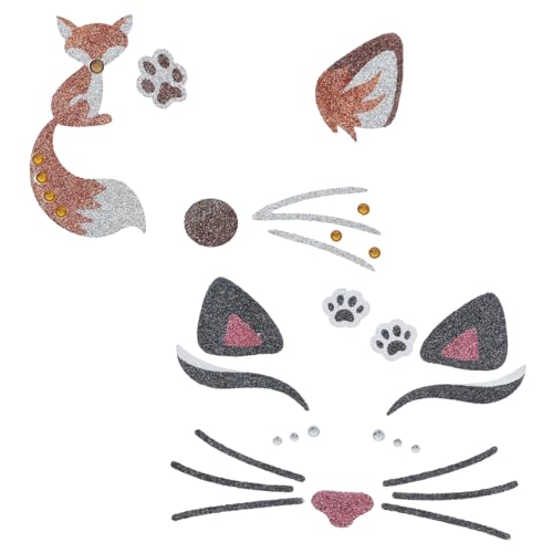 Luxshiny 4 Stück Tierische Gesichtssticker mit Glitzer Katzen Fuchs Masken für Partys Karneval Diy Dekoration für Halloween Weihnachten Feiern Luxshiny 4 Stück Tierische Gesichtssticker mit Glitzer Katzen Fuchs Masken für Partys Karneval Diy Dekoration für Halloween Weihnachten Feiern von Luxshiny
