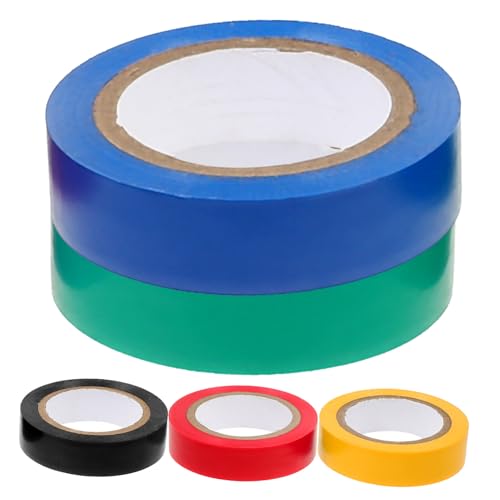 Luxshiny 5 Rollen Elektriker Isolierband Hochtemperaturbeständiges PVC Klebeband Rot Gelb Blau Grün und Schwarz Elektro Klebeband für Innenanwendungen Luxshiny 5 Rollen Elektriker Isolierband Hochtemperaturbeständiges PVC Klebeband Rot Gelb Blau Grün und Schwarz Elektro Klebeband für Innenanwendungen von Luxshiny