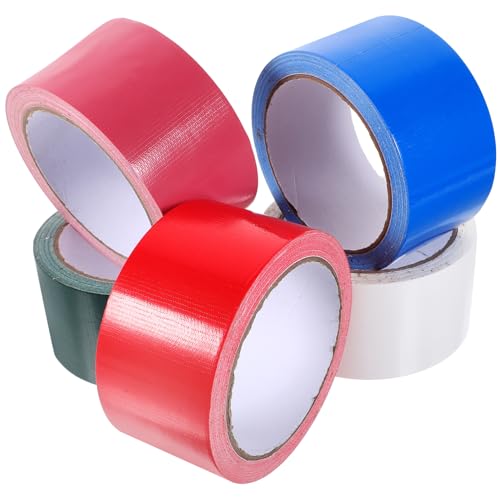 Luxshiny 5 Rollen Teppich Klebeband Strapazierfähiges Duct Tape Farben Rot Weiß Grün Hellblau Breit für Teppichreparaturen und Vielseitige Anwendungen von Luxshiny