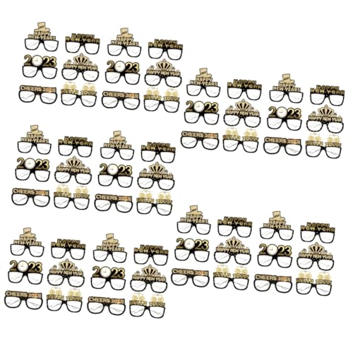 Luxshiny 5 Sätze Neujahr Brillen Pack Papierbrillen Für Lustige Foto Requisiten Und Partys Neujahrsfeiern Und Festliche Anlässe 12 Stück * 5 von Luxshiny