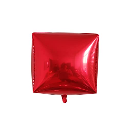 Luxshiny 5 Stück Ballon Aus Aluminiumfolie Film Für Partydekorationen Quadratischer Ballon Hochzeitsdeko Geburtstagsballons Aus Aluminium Quadratische Weiße Luftballons Folienballon Rot von Luxshiny