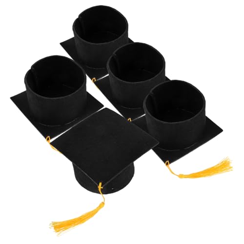 Luxshiny 5 Stück Filzstoffabschlusshut Produkte Für Die Abschlusssaison Kleine Abschlusskappen Zubehör Für Abschlusskappen Zubehör Für Abschlussfeiern Abschlusshüte Grad Cap Ornamente Black von Luxshiny