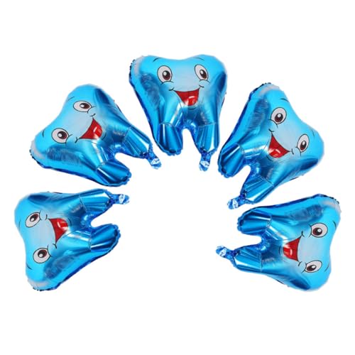 Luxshiny 5 Stück Taufballons Zahn Latexballons Ballondekor Zahnarztballons Zahnballon Zahnformballons Zahn Aufblasbare Ballons Zahndekor Himmelblaue Aluminiumfolie von Luxshiny