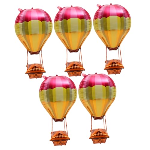Luxshiny 5 Stück Teiliges Aluminium Folienballons Heißluftballon Form für Geburtstagsfeiern Hochzeiten und Valentinstag Dekorationen Einfache Montage und Vielseitige Verwendung von Luxshiny