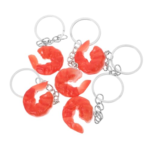 Luxshiny 5 Stück Teiliges Imitation Shrimp Schlüsselanhänger Lustige Garnelen Tasche Charms für Handtasche Auto Zubehör Kreative Simulation von Meeresfrüchten für Frauen und Fotografie von Luxshiny