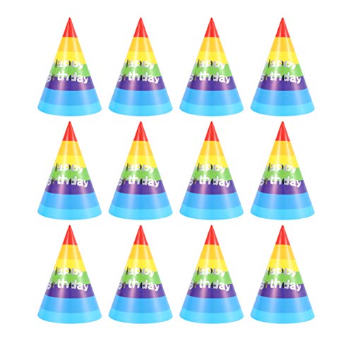 Luxshiny 50 Stück Bunte Packung Kindergeburtstag Partyhüte Regenbogen Dreiecks Hüte für Unvergessliche Feiern als Dekoration und Fotorequisiten für Junge Mädchen von Luxshiny