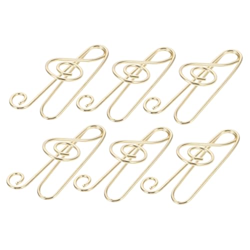 Luxshiny 50 Stück Musiknoten Büroklammern Kreative Metall Clips für Dokumente Lesezeichen Langlebig und Robust für Schule Büro und Zuhause aus Gefertigt Goldene Farbe von Luxshiny