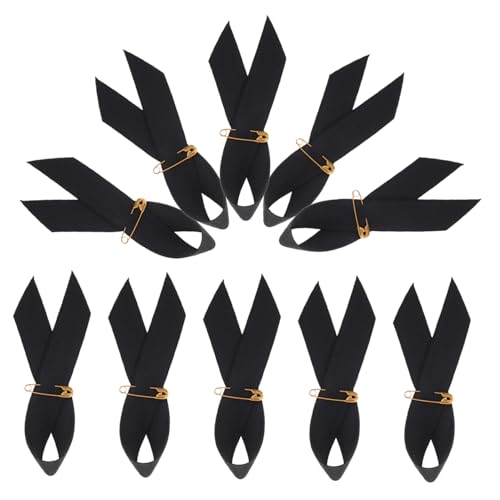 Luxshiny 50 Stück Trauerschleifen mit Sicherheitsnadeln Schwarze Erinnerungsbänder für Gedenkfeiern Stilvolle Anstecker für Trauertage und Memorial Events von Luxshiny
