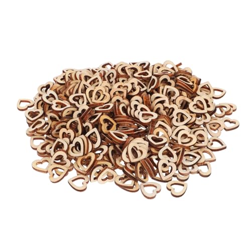 Luxshiny 500 Stück Diy Dekorationen für Hochzeiten Partys Tischdeko und Geschenkschachteln Unlackierte Natürliche Holz Herzchen für Kreative Bastelprojekte von Luxshiny