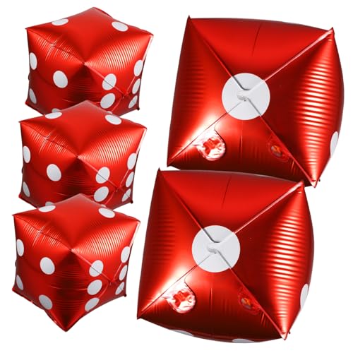 Luxshiny 5Stücke Würfelfolienballons Dekorative Aluminiumfolie für Themenpartys Langlebige Party Supplies für Unvergessliche Spieleabende von Luxshiny