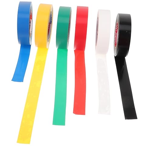 Luxshiny 6 Rollen PVC Isolierband Farbige Elektrische Klebebänder für Isolation und Bündelung für Heim und Büroanwendungen von Luxshiny