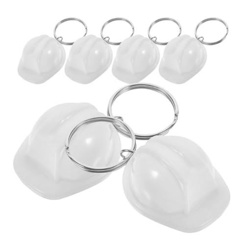 Luxshiny 6 Stück Bauhut-Schlüsselanhänger Mini-Helm Schlüsselanhänger Schutzhelme Anhänger Anhänger Kleine Schutzhelme für Partygeschenke Weiß von Luxshiny