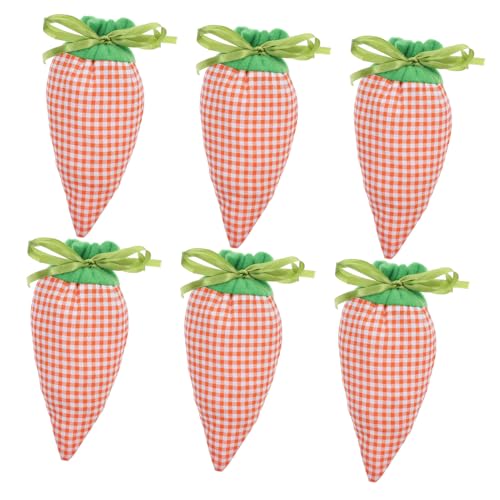 Luxshiny 6 Stück Karottenbündel Taschen Geschenktüten Karotten Eier Jagdtaschen Karottenförmige Geschenktüten Mit Kordelzug Ostertüten Mit Häschen Geschenkbeutel Osterkarotten von Luxshiny