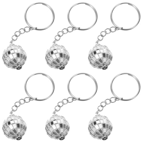 Luxshiny 6 Stück Teiliges Disco Ball Schlüsselanhänger Retro Spiegelkugel Anhänger für Taschen Rucksäcke Party Dekoration und Jahre Stil Farbenfrohes Design Langlebig von Luxshiny