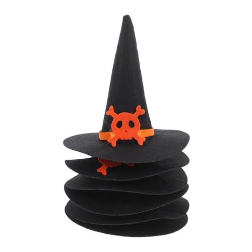 Luxshiny 6 Stück Teiliges Mini Filz Hexenhüte Schwarz als Halloween Flaschenaufsatz und Diy Partydeko für Halloween Feier Vielseitige Hexenhut Dekoration für Zuhause Schule und Büro von Luxshiny