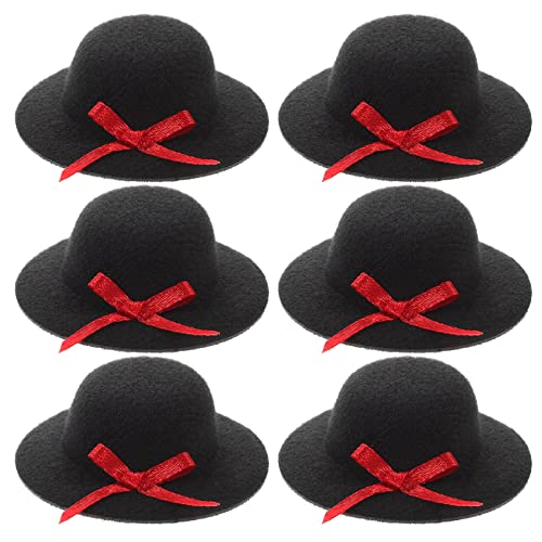Luxshiny 6st Mini-Zylinder Puppenhüte Für Partys Mini-mützen Mit Fliege Flaschen Topper Hut Puppenhaus-mützen Kleine Hüte Basteln Puppen-top-mütze Stoff Mexiko Empfindlich von Luxshiny