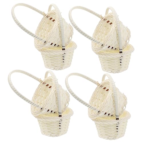 Luxshiny 8 Stück Mini-Küchenzubehör puppenstubenmöbel Dollhouse Furniture Miniaturmöbel Spielzeugkörbe für Spielzeugkorb Weiden Mikroszenenkörbe Mikrolandschaftsdekor Plastik Weiß von Luxshiny
