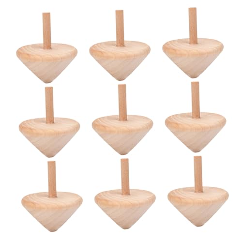 Luxshiny 9 Teiliges Holzkreisel Holzspielzeug Holzmalerei Kreisel Holzkreisel Bastelarbeiten Mini Kreisel Fiesta Holzkreisel Dekorationen Für Zuhause Schreibtischspielzeug von Luxshiny