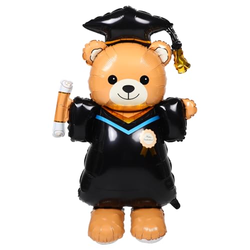Luxshiny Abschlussbärballon Ballons Für Senioren Abschlussfeier Vorschulabschlussballons Abschlussblattables Herzlichen Glückwunsch, Graduiertenballons Aluminiumfolie Black von Luxshiny