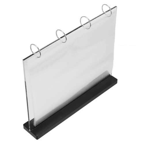 Luxshiny Acryl Menükartenhalter mit Holzsockel Doppelter Flip Design Kartenhüllen für Cafés Restaurants und Veranstaltungen von Luxshiny