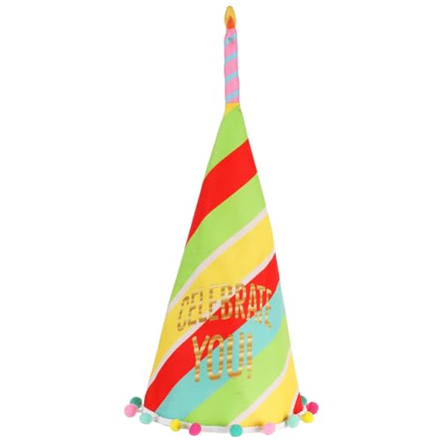Luxshiny Geburtstags-Kegelhut Regenbogen-Partyhüte Bunt Gestreifte Geburtstagshüte Für Erwachsene Jungen Mädchen Tanzparty Geburtstagsparty-Zubehör von Luxshiny