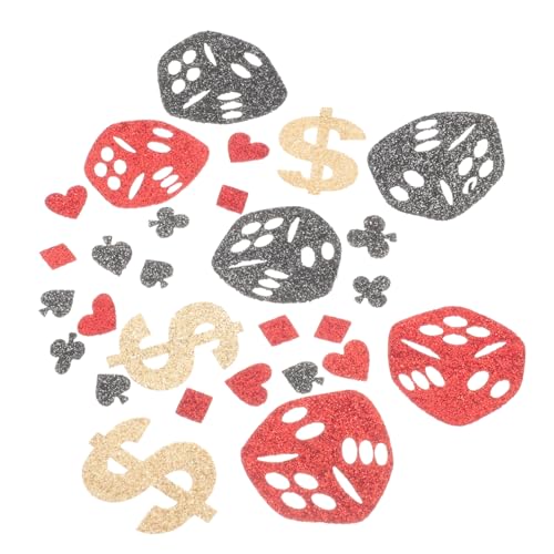 Luxshiny Glitzer Poker Konfetti Deko Tischdekoration für Themenpartys Junggesellenabschied und Geburtstagsfeiern aus Hochwertigem Vliesstoff Atmungsaktiv und Geruchsneutral von Luxshiny