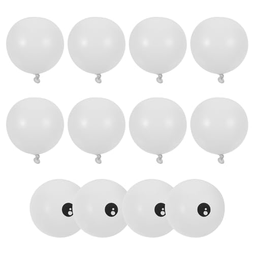 Luxshiny Halloween-Augapfel-Luftballons 100 Stück 5 Zoll Aufblasbare Verdickte Weiße Latex-Luftballons Runde Augapfel-Aluminiumfolien-Luftballons Für Halloween-Party-Dekorationszubehör von Luxshiny