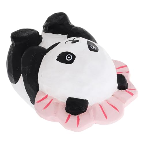 Luxshiny Handgeschnitzte Holzfigur Panda Niedliche Panda-Dekoration Für Schreibtisch Schlafzimmer Und Büro Einzigartiges Für Und von Luxshiny