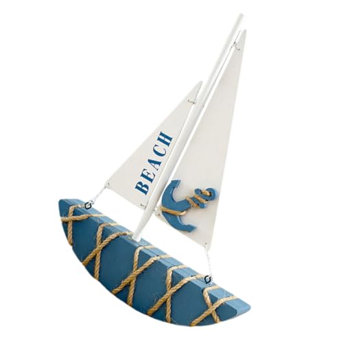 Luxshiny Holz Segelboot Mediterranes Schreibtisch Ornament Stilvolle Bootsdekoration für Wohnzimmer Büro und Cafés Einzigartiges für Segelbootliebhaber Wohnaccessoires von Luxshiny