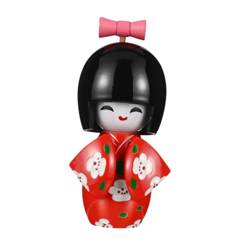 Luxshiny Japanische Kimono-Puppe Holzfigur Handgefertigtes Ornament Für Traditionelle Dekoration Für Zuhause Und Sushi-Restaurants Mittelgroß von Luxshiny