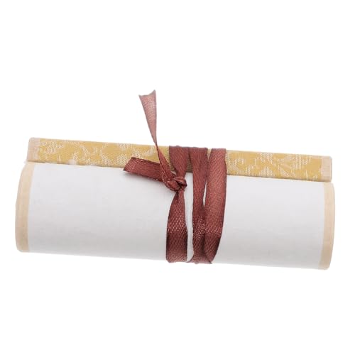 Luxshiny Leere Kalligraphie Schriftrolle Vintage Dekorative Wandrolle für Asiatisches Design für Malerei Handgefertigt Cremefarbenem mit Goldenen von Luxshiny