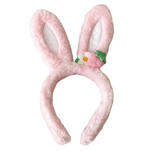 Luxshiny Osterhasen-Ohr-Stirnband Plüschhasen-Haarband Ostern Cosplay Partybevorzugung Kostümzubehör Für Kinder Und Erwachsene Rosa von Luxshiny