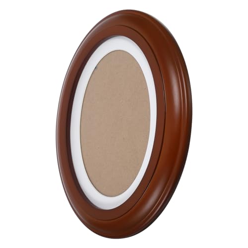 Luxshiny Ovaler Bilderrahmen aus Holz Wanddekor Hängend Eleganter Fotohalter für Wohnzimmer Vintage Design Langlebig und Installieren für Warme Raumatmosphäre von Luxshiny