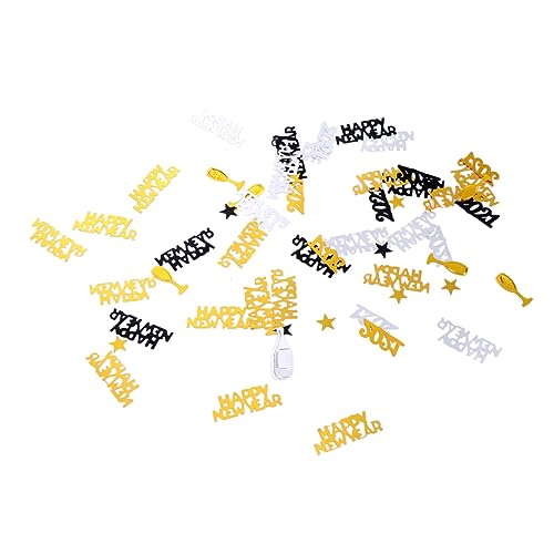 Luxshiny Packungen Pack Neujahr Konfetti Glitzernde Partydeko für Feierlichkeiten Schwarz Gold Roségold für Tischdekoration und Einladungen Schaffen Sie eine Fröhliche von Luxshiny