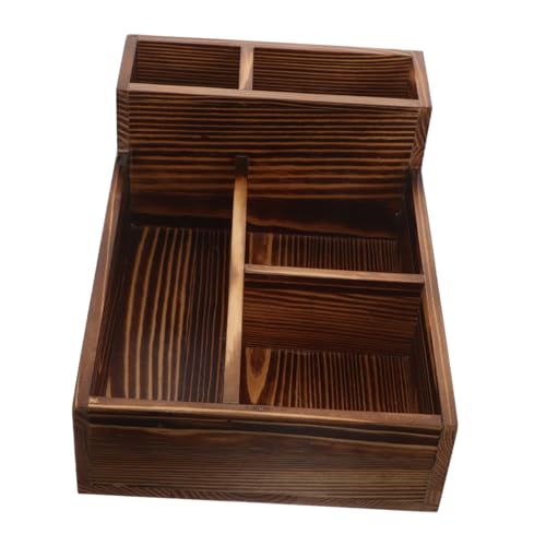 Luxshiny Rustikale Aufbewahrungsbox Aus Holz Fach Organizer Behälter Für Büro Und Zuhause – Schmuck Tee Kleine Accessoires – Küchentheke Kommode Tischaufbewahrung von Luxshiny