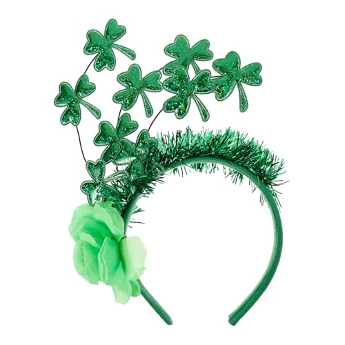 Luxshiny St. Patrick's Day Haarband Grünes Kleeblatt-Stirnband Pailletten-Kleeblatt-Haarschmuck Glitzerndes Irisches Festkostüm Für Saint Patrick Partyzubehör von Luxshiny