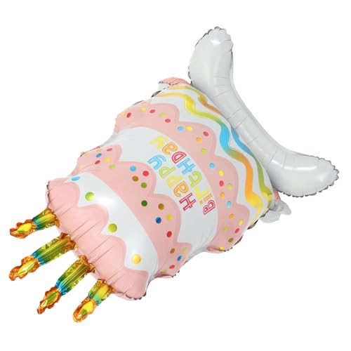 Luxshiny Stehender Cake Balloon mit Basis Lustiges Cartoon Design für Geburtstagsfeiern Atmungsaktive Deko für Partys und Feierlichkeiten Langlebig und Einfach zu Verwenden von Luxshiny