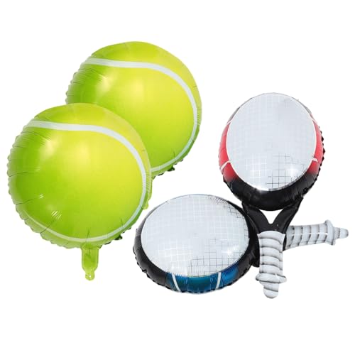 Luxshiny Tennis Party Deko Luftballons Tennisbälle Blaue Rote Tennisschläger Aufblasbare Deko für Geburtstagsfeiern Leicht und Langlebig für Outdoor Events von Luxshiny