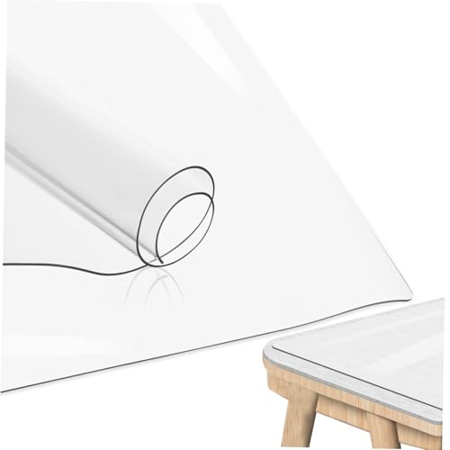 Luxshiny Transparente Tischdecke PVC Abwaschbare Tischschutzfolie Rutschfeste Schreibtischunterlage Leicht Zuschneidbar Pflegeleicht für Esstische Couchtische und Möbel von Luxshiny
